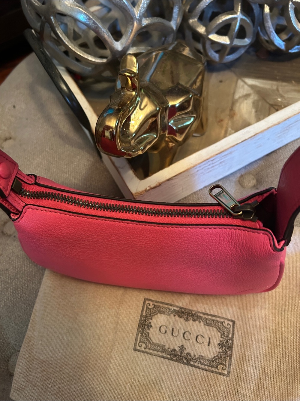 Gucci Aphrodite mini pink leather bag - Picture 8 of 16